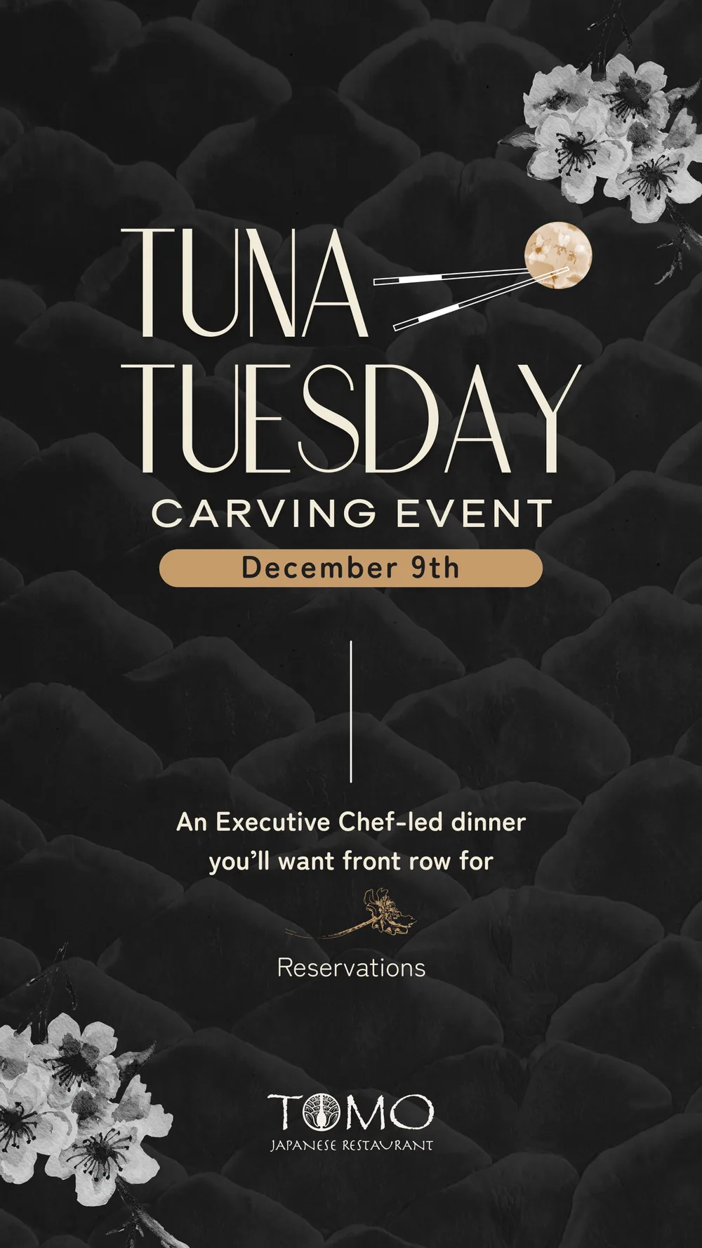Tuna Tuesday flyer for the December carving event