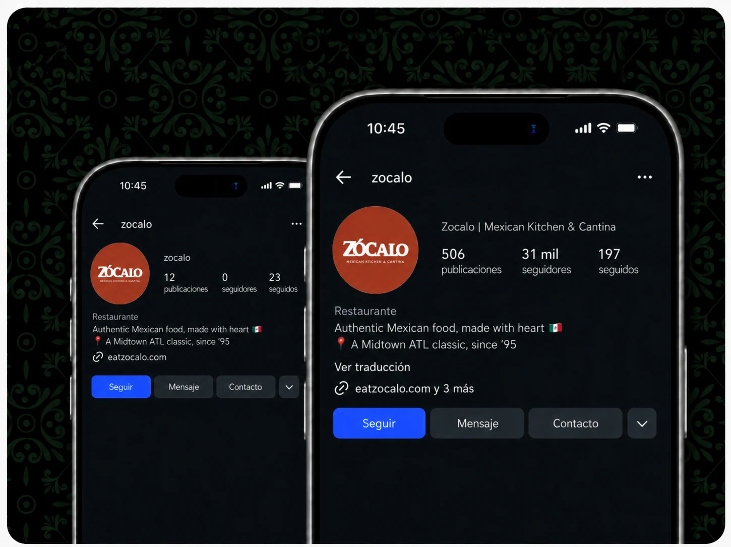 The @zocalo Instagram profile, from day one to 31K followers today — restaurant social media management by Resto Experience