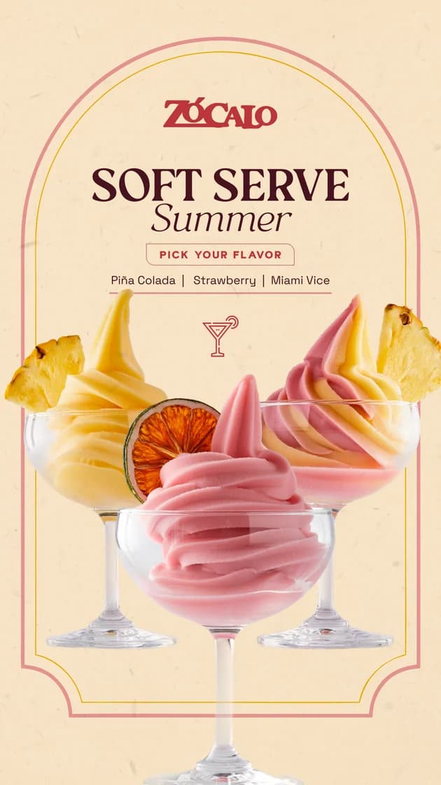 Zócalo Instagram story: Soft Serve Summer — restaurant content creation by Resto Experience