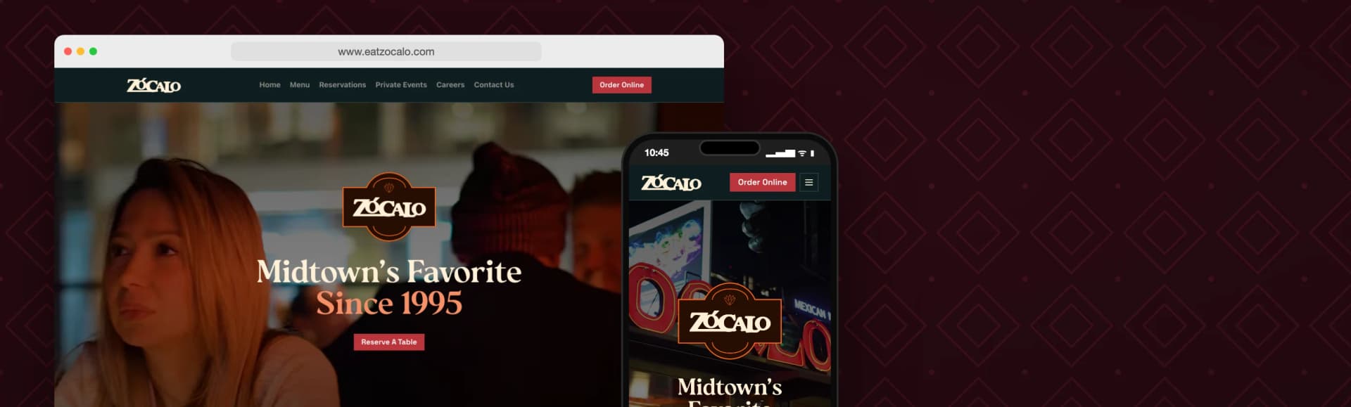 eatzocalo.com on desktop and mobile — restaurant website design by Resto Experience